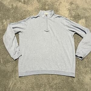 Peter Millar Shirt Mens XL Blue Quarter Zip Golf Long Sleeve Cotton Blend